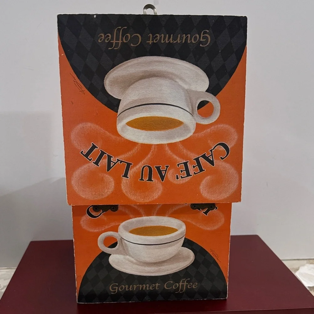 Vintage Gourmet Coffee Storage Box - Espresso and Mocha Design